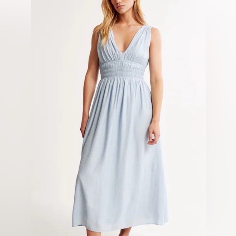 Abercrombie & Fitch smocked waist crinkle texture dress